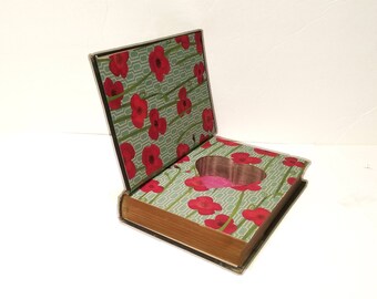 Hollow Book Safe Their Yesterdays heart shape ring box wedding Cloth Bound vintage Secret Compartment Security hiding place