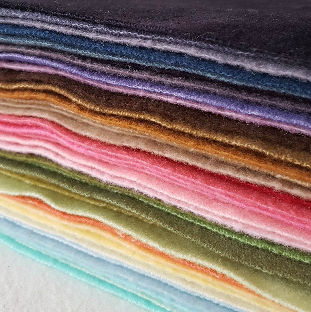 Limited Stock Hand Dyed Wool Sheets priced per sheet