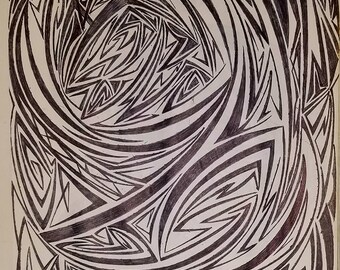 Original Abstract Drawing, Modern Drawing, Original Modern Art,
