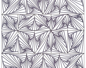 Psychedelic coloring page for adults