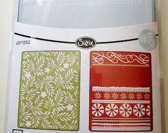 Branches Swirls and Ribbons 657252 Sizzix Christmas Embossing Folder 2-PK Set