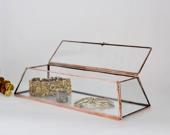 Glass Box Glass Truncated Pyramid Display Box Glass Jewelry Box Wedding Display Box Clear Glass Jewelry Box, Made To Order