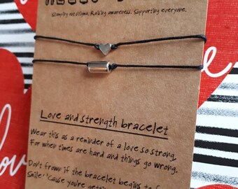 Valentine's matching gift, couples gift, couple bracelets, love bracelets, strength gift, mental health support, inspirational bracelet