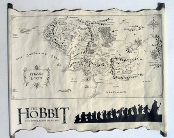 map of middle earth scroll lord of the rings map the hobbit map on handmade scroll
