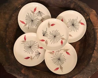 Vintage Stetson China Hand Painted Bread & Butter Side Plates Set of 5 | Made in 1955