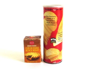 1970s Groceries Food Packaging Pringles Can, None Such Mincemeat Box Borden