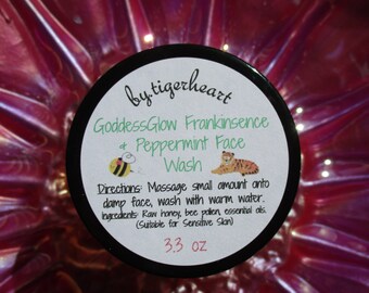 GoddessGlow Peppermint + Frankincense Honey Facial Wash*/Sensitive Skin/Anti-Aging