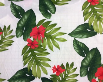 Hawaiian Print Cotton Fabric. (yardage available)
