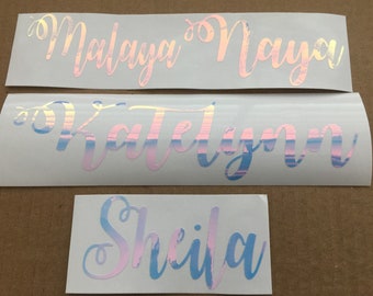 Name Decal - Name Sticker - Hologram Glitter Name Decal - Yeti Decal - Yeti Decal for Women - Glitter Name Decal - Laptop Decal
