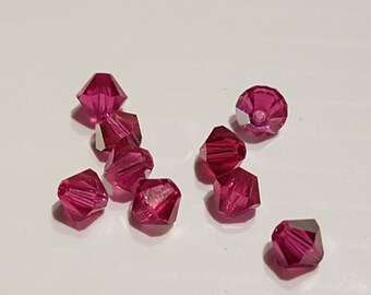 Bicone 4MM fuschia swarovski AB Crystal