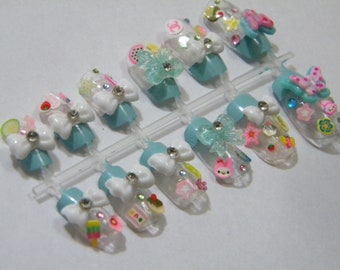 Baby Blue Japanese Nail Art