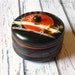 Vintage Japanese Trinket Box - Round Asian Jewelry Box - Round Painted Box - Bamboo Painted Box - Red and Black Covered Dish - Asian Decor