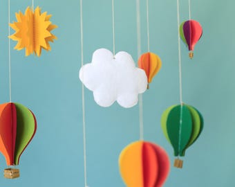 Flight of hot air balloon mobile