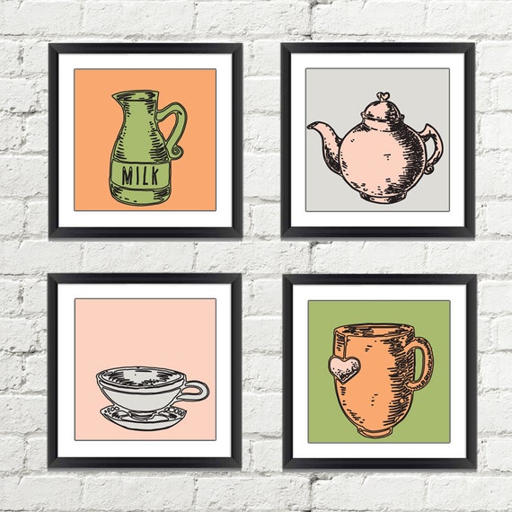 Kitchen Wall Decor Kitchen Wall Art Kitchen Print Set