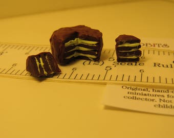 Mint Chocolate Cake 1:12 scale Dollhouse Miniature