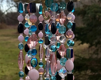 Serenity Rose Crystal Wind Chime Handmade One Of A Kind