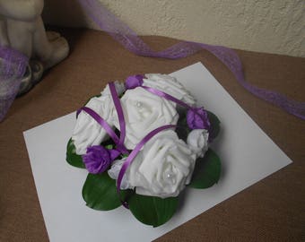 White and purple table centerpiece - pink white and purple artificial