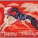 Art Deco Greyhound Christmas Cards - Set of 4, with envelopes
