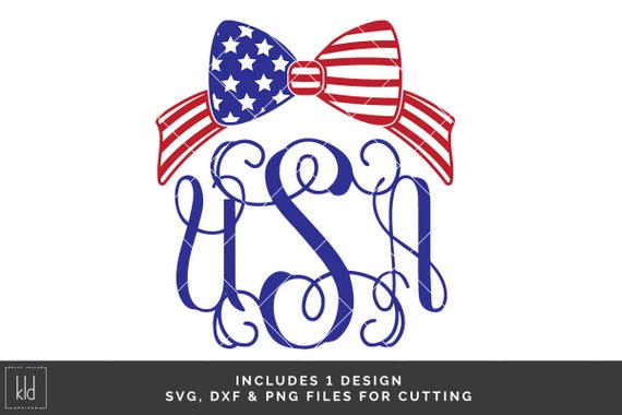 Download American Flag Bow 4th of July Bow svg Bow Monogram svg