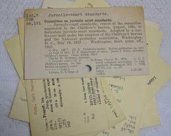 Library Card Catalog Cards, Vintage (10) - Dewey Decimal System