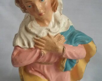 Vintage Mary Nativity Figurine, 4.2" tall, Made in Italy