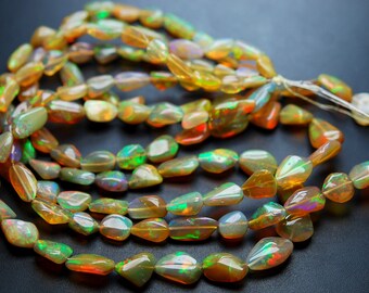 57 Carats,16 Inch Long,Yellow ETHIOPIAN Opal Smooth Nuggets,6-12mm size