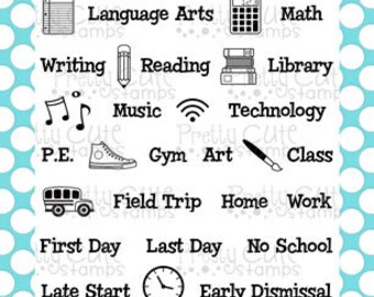 School Planner 4x6" Clear Photopolymer Stamp Set