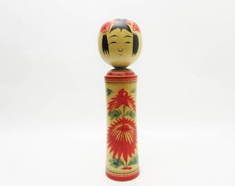 Vintage Kokeshi Doll.Naruko Traditional.by Seishi Okazaki.Japanese FolkArt.243mm.#dk333