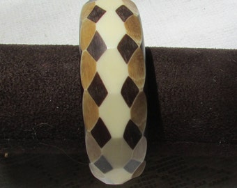Vintage wide chunky carved and dyed bone bangle bracelet tribal boho hippy hippie