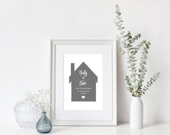 Personalised First Home Print- New Home Gift, Welcome To Your New Home, Home Decor, Wall Art, Home Print, Housewarming Gift/Card