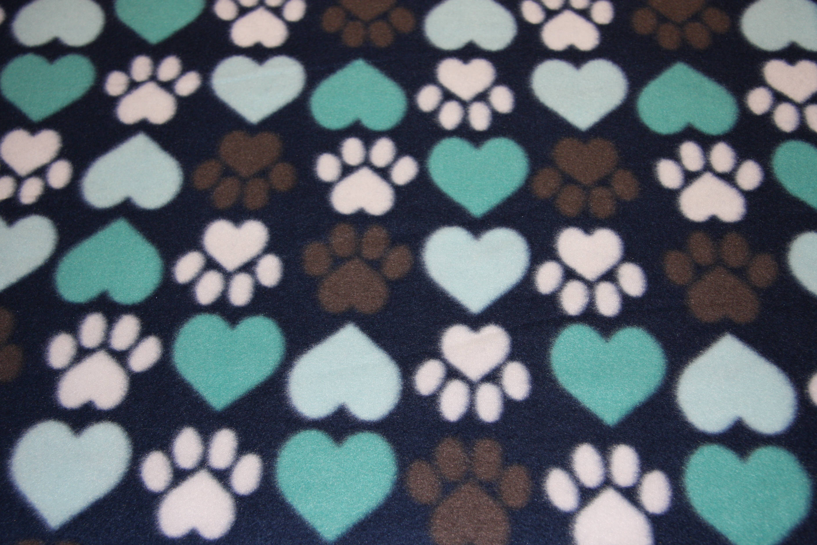 Dog heart paw prints Fleece Fabric Dog blanket Store dog fabric Craft