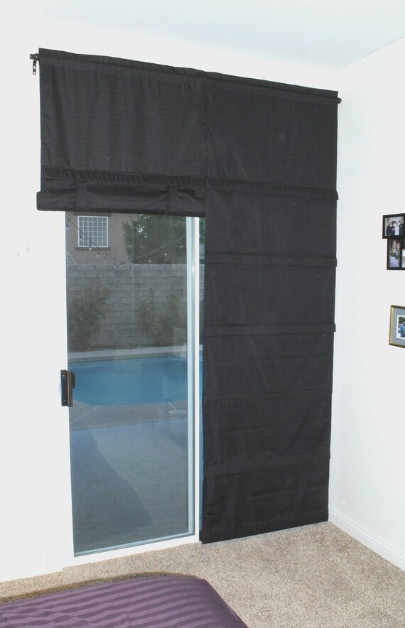 Black Blackout Cordless Sliding Glass Door Shade Pricing is