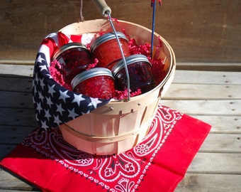 Organic Jam Gift Basket of Four 4 oz Jams of YOUR choice