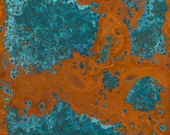Copper patina sheet, Azul, 36 gauge, copper veneer, colored copper, turquoise copper, copper for inlay, thin copper sheet