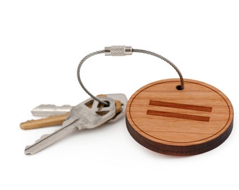 Equal Sign Keychain, Wood Keychain, Custom Keychain, Gift For Him or Her, Wedding Gifts, Groomsman Gifts, and Personalized