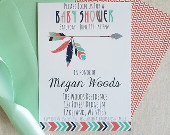 Tribal Baby Shower Invitation, Aztec Baby Shower Invitation, Tribal Invitation, Tribal Baby Shower Invites, DIY, Instant Download, Editable