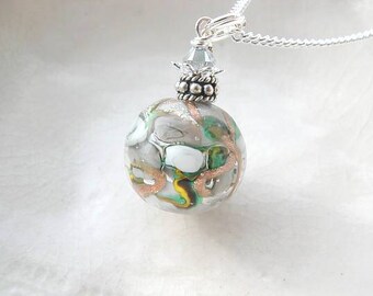 Gray Round Murano Glass Necklace