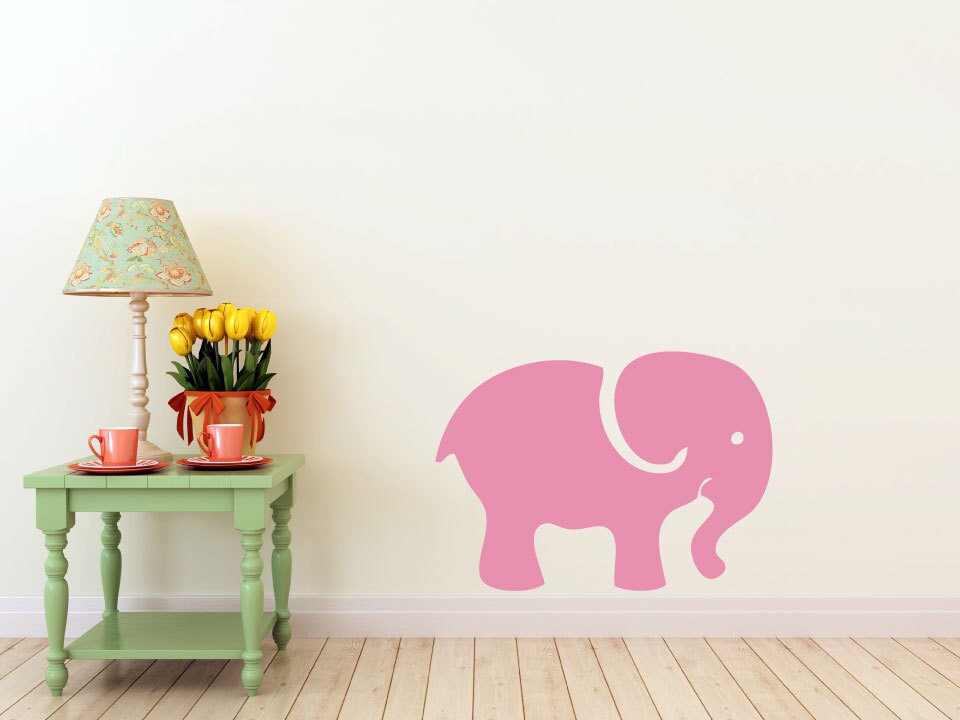 Baby Elephant vinyl Wall DECAL nursery animal interior