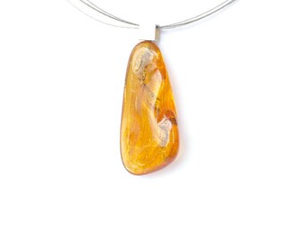 Amber Pendant, Baltic Amber Pendant, Amber Necklace, orange, amberstone, Amber Pendant Chain, Choker Amber Jewellery,