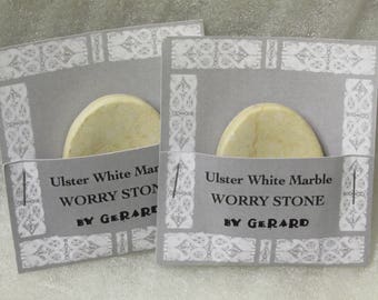 ULSTER MARBLE Hand Carved Worry Stone x 2