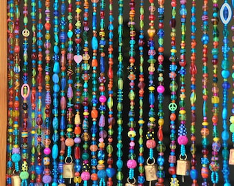 Beaded curtain-Bead Curtain- Bohemian Curtain-Window curtain-beaded door curtain-hanging door beads-beaded wall hanging-bohemian wall art