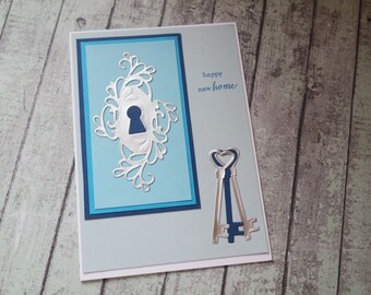 Happy new home card / House warming card / Handmade card / Keys new home card / Cards UK / House moving card / New home