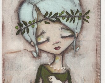 Print of my Original Whimsical Motivational Inspirational Mixed Media Painting - Within Our Grasp
