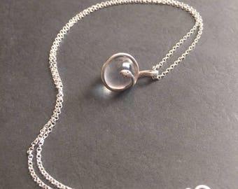 Sterling Silver Necklace with Vintage Pools of Light Snake Charm