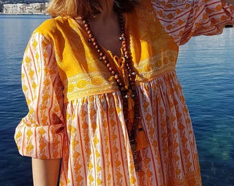 Robe Longueur 3/4 Inspirée De L'Inde - Taille S (équivalent 8), Occasion Très Bon état, Sans Marque