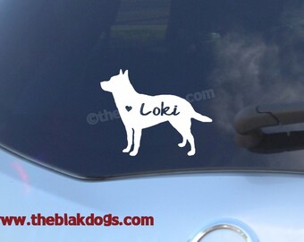 Australian Cattle Dog Silhouette Vinyl Sticker Car Decal Personalized