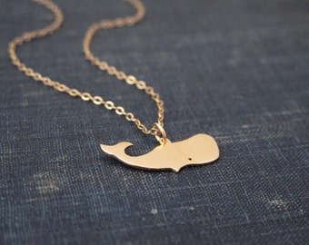 Whale Necklace - Gold - Animal Necklace - Fish Necklace - Minimal Necklace - Gold Necklace - Dainty Necklace - Nature Necklace