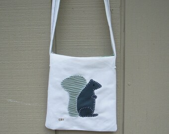 Squirrel #3 Small Tote Fabric Art