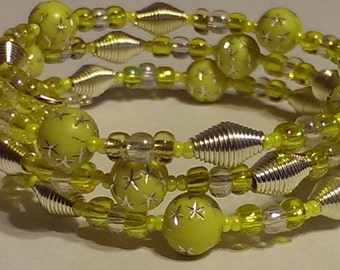 Memory Wire Bracelet: Rays of Sunshine