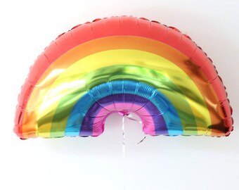 Rainbow Party, Rainbow Balloon, Rainbow Mylar Balloon, Large 32 Inch Balloon, Over the Rainbow, 1st Birthday Party, Rainbow Party Decor
